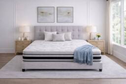 Chester & Oakley Cashmere 2000 Pocket Spring Memory Foam Mattress - 25cm in White - Size: Single - thumbnail 5