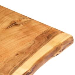 Berkfield Home Table Top Solid Acacia Wood 80x(50-60)x3.8 cm in Brown - thumbnail 1