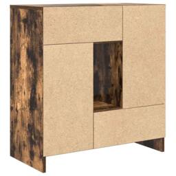 Berkfield Home Sideboard with Drawers & Doors Smoked Oak 70.5x34x74.5 cm in Brown - thumbnail 8