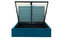 Ashfield Teal Scalloped Premium Velvet Ottoman Bed - King in Grey - thumbnail 6