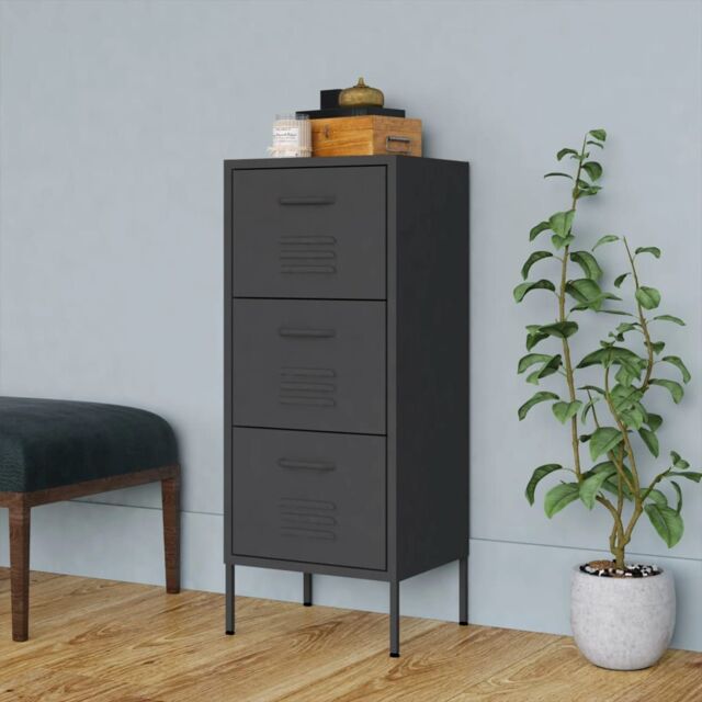Berkfield Home Storage Cabinet Anthracite 42.5x35x101.5 cm Steel in Black - image 1
