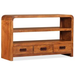 Berkfield Home TV Cabinet Solid Wood Acacia 90x30x55 cm in Brown - Size: 90 x 30 x 55 cm - thumbnail 5