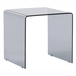 Wyld and Coco Nest of 2 Black Tempered Glass Side Tables - Rectangular Minimalist - thumbnail 3