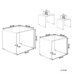 Wyld and Coco Nest of 2 Black Tempered Glass Side Tables - Rectangular Minimalist - thumbnail 4