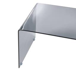 Wyld and Coco Nest of 2 Black Tempered Glass Side Tables - Rectangular Minimalist - thumbnail 7