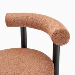 FurnitureboxUK 2x Isola Terracotta Orange Fabric Dining Chairs Black Legs - thumbnail 8