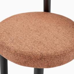 FurnitureboxUK 2x Isola Terracotta Orange Fabric Dining Chairs Black Legs - thumbnail 9