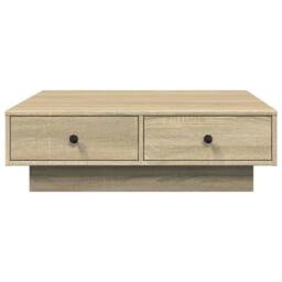 Berkfield Home Durable Coffee Table Sonoma Oak 90x90x28 cm Engineered Wood in Light Tan - Size: 90 x 90 x 28 cm - thumbnail 4
