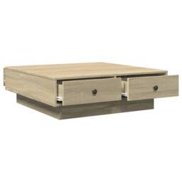 Berkfield Home Durable Coffee Table Sonoma Oak 90x90x28 cm Engineered Wood in Light Tan - Size: 90 x 90 x 28 cm - thumbnail 7
