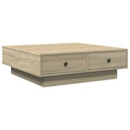 Berkfield Home Durable Coffee Table Sonoma Oak 90x90x28 cm Engineered Wood in Light Tan - Size: 90 x 90 x 28 cm - thumbnail 6