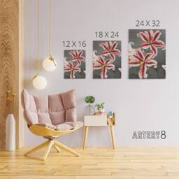 "Artery8 Pink Spotted Lily Flower Blooms Canvas Wall Art Print Kazumasa - Size: W18"" x H24""" - thumbnail 4