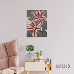 "Artery8 Pink Spotted Lily Flower Blooms Canvas Wall Art Print Kazumasa - Size: W18"" x H24""" - thumbnail 3