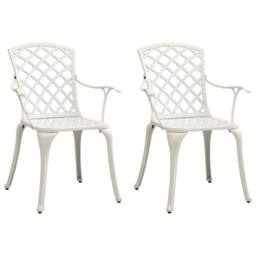Berkfield Home Garden Chairs 2 pcs Cast Aluminium White