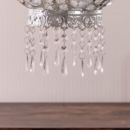 ValueLights Bazaar Silver Moroccan Style Easy Fit Pendant Shade with Bulb in Metallic Silver - thumbnail 3