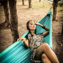 Ticket To The Moon King Size Hammock - Garden Hammock in Emerald - thumbnail 2