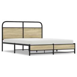 Berkfield Home Metal Bed Frame without Mattress Sonoma Oak 160x200 cm in Brown