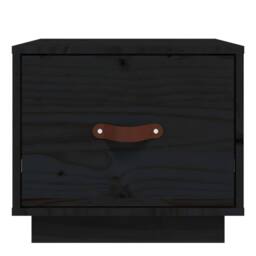 Berkfield Home Bedside Cabinets 2 pcs Black 40x34x35 cm Solid Wood Pine - Size: 40 x 34 x 35 cm - thumbnail 5