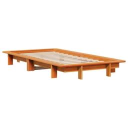 Berkfield Home Modern Bed Frame without Mattress Wax Brown 90x190 cm Single Soli - thumbnail 6