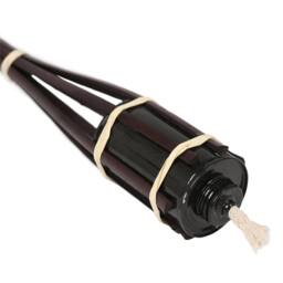 SPETLEK 6x 113cm Bamboo Garden Torches Black for Outdoor Paraffin - Size: 6x 113 cm - thumbnail 4