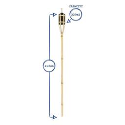 SPETLEK 6x 113cm Bamboo Garden Torches Black for Outdoor Paraffin - Size: 6x 113 cm - thumbnail 2