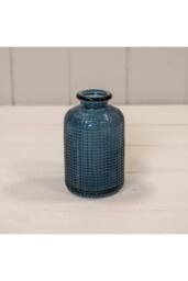 KDMD Blue Dimpled Glass Bottle - thumbnail 1