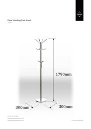 Orsina Chrome Floor Standing Coat Stand, Modern Design with 12 Hooks & Wide Round Base in Silver - thumbnail 2
