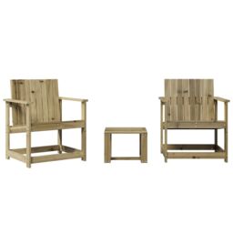 Berkfield Home 3 Piece Garden Lounge Set Impregnated Wood Pine in Brown - thumbnail 2