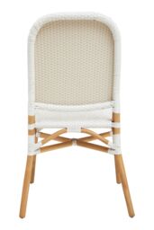 Orsina White Natural Rattan Dining Chair, Cane Dining Chair, Outdoor Rattan Chair, Sturdy Wood Dining Chair - thumbnail 4