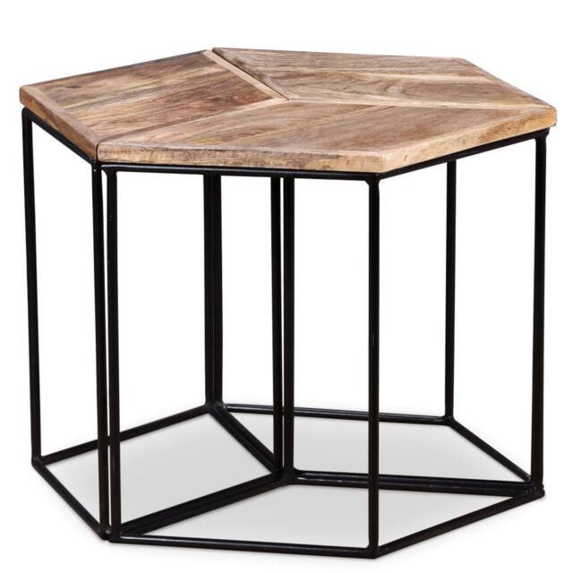 Berkfield Home Beautiful Coffee Table Solid Mango Wood 56x48x40 cm in Brown - Size: 56 x 48 x 40 cm - image 1