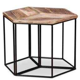 Berkfield Home Beautiful Coffee Table Solid Mango Wood 56x48x40 cm in Brown - Size: 56 x 48 x 40 cm - thumbnail 4
