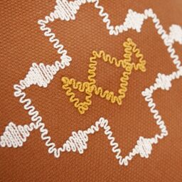 Yard Durdle 100% Cotton Embroidered Tasselled Cushion in Burnt Orange - Size: 45 cm x 45 cm - thumbnail 5