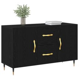 Berkfield Home Sideboard Black Oak 100x36x60 cm Engineered Wood - Size: 100 x 36 x 60 cm - thumbnail 3