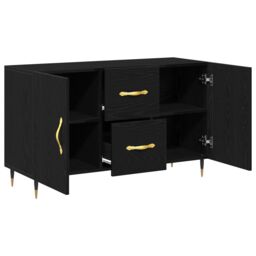 Berkfield Home Sideboard Black Oak 100x36x60 cm Engineered Wood - Size: 100 x 36 x 60 cm - thumbnail 5