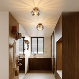 Pheashine Vintage & Black Cage Ceiling Light 19x16cm E27, Bulb Not Included - Size: 19x16 cm - thumbnail 6