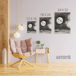 "Artery8 Strange Flower with a Face Redon Vintage Canvas Wall Art in Grey - Size: W18"" x H24""" - thumbnail 4