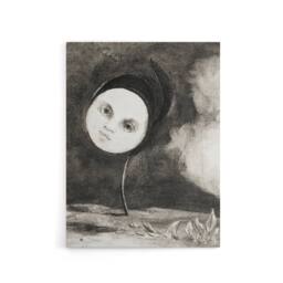 "Artery8 Strange Flower with a Face Redon Vintage Canvas Wall Art in Grey - Size: W18"" x H24""" - thumbnail 1