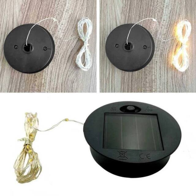 VOGREX Garden Solar Powered Replacement Round LED Light Box in Black - image 1