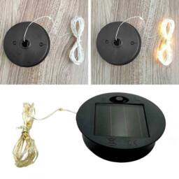 VOGREX Garden Solar Powered Replacement Round LED Light Box in Black - thumbnail 1