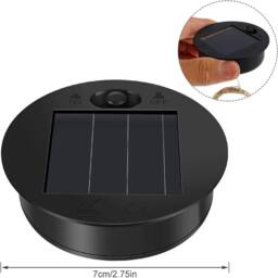 VOGREX Garden Solar Powered Replacement Round LED Light Box in Black - thumbnail 2