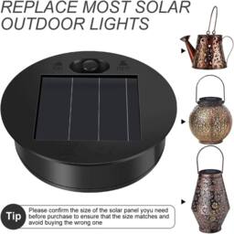 VOGREX Garden Solar Powered Replacement Round LED Light Box in Black - thumbnail 4