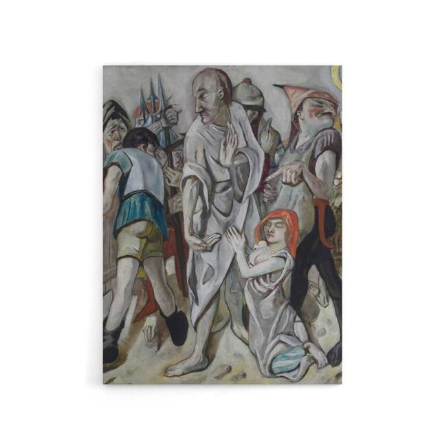 "Artery8 Jesus Christ & the Sinner Max Beckmann Canvas Wall Art in Grey - Size: W18"" x H24""" - image 1