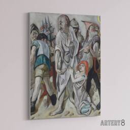 "Artery8 Jesus Christ & the Sinner Max Beckmann Canvas Wall Art in Grey - Size: W18"" x H24""" - thumbnail 2