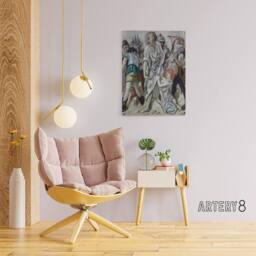 "Artery8 Jesus Christ & the Sinner Max Beckmann Canvas Wall Art in Grey - Size: W18"" x H24""" - thumbnail 3