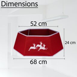 Shatchi 26.8Inch Christmas Tree Skirt Foldable Burlap Xmas Tree Stand Base Cover Collar Trunk Basket Ring for Tree Decorations in Red - Size: 1 Pack - thumbnail 4