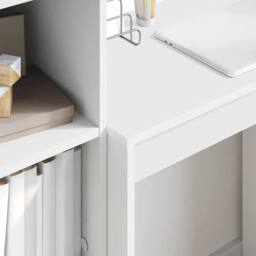 Berkfield Home White Writing Desk White Engineered wood 70 x 40 x 76 cm Simple - thumbnail 4