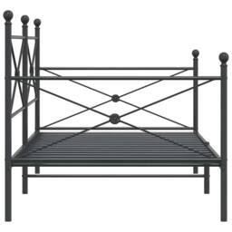 Berkfield Home Day Bed without Mattress Black 100x190 cm Steel - thumbnail 6