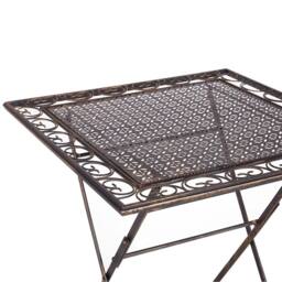 Wyld and Coco Vintage Black Iron Foldable Bistro Set 2 Chairs and Table L70 x D70cm - thumbnail 9