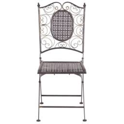 Wyld and Coco Vintage Black Iron Foldable Bistro Set 2 Chairs and Table L70 x D70cm - thumbnail 6