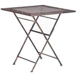 Wyld and Coco Vintage Black Iron Foldable Bistro Set 2 Chairs and Table L70 x D70cm - thumbnail 8