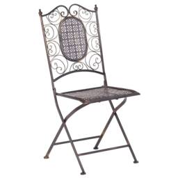 Wyld and Coco Vintage Black Iron Foldable Bistro Set 2 Chairs and Table L70 x D70cm - thumbnail 5